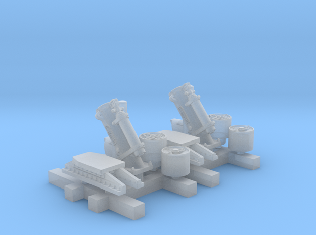 1/192 Royal Navy MKII Depth Charge Throwers x2 in Clear Ultra Fine Detail Plastic