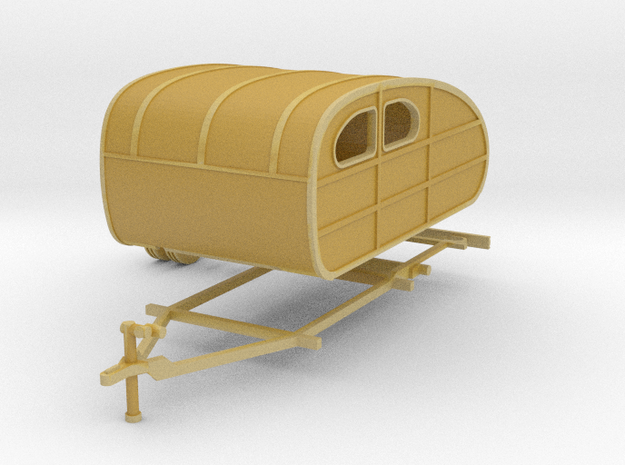 1935 Tear Drop Camper Ready For Shapeways in Tan Fine Detail Plastic