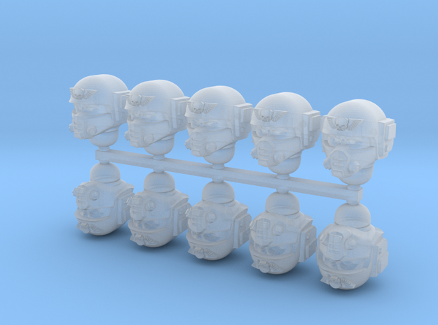 Imperial Soldier Heads Set 3 10x in Clear Ultra Fine Detail Plastic