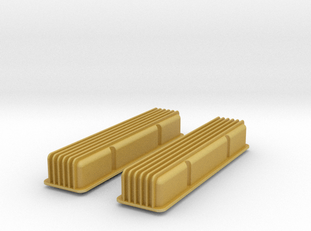 1/12 SBC Finned Valve Covers in Tan Fine Detail Plastic