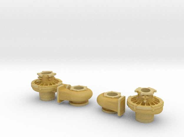 1/16 Scale 2 Inch Right And Left Turbo in Tan Fine Detail Plastic