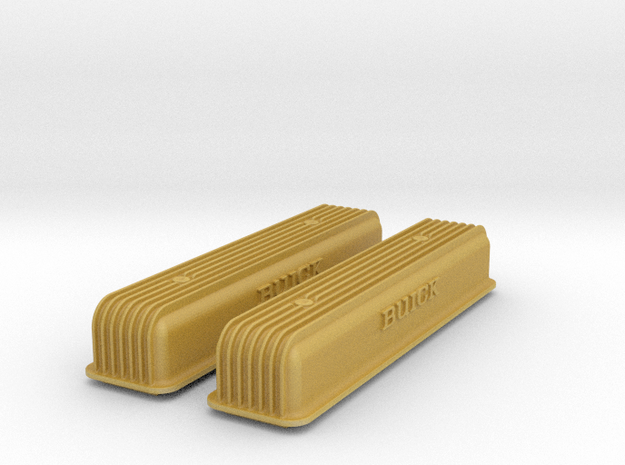 1/12 Buick Script Nailhead Valve Covers in Tan Fine Detail Plastic
