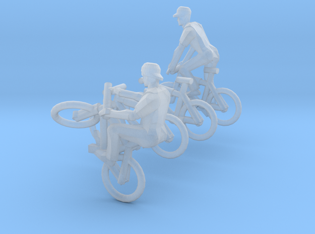4 BMX bikes (N 1:160) in Clear Ultra Fine Detail Plastic