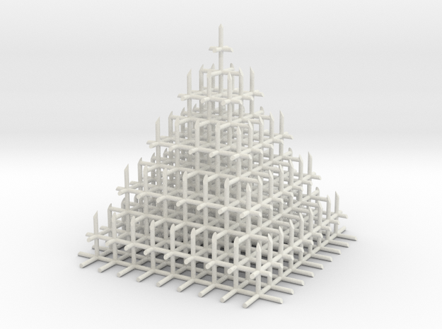 Mesh Pyramid in White Natural Versatile Plastic
