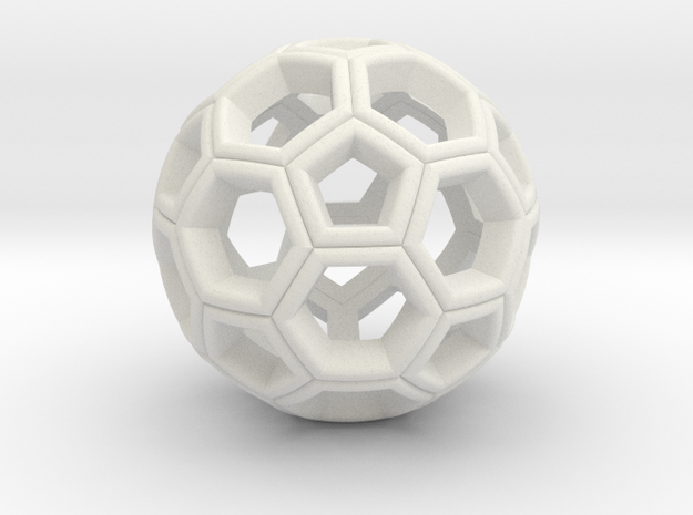 Soccer Ball Pendant in White Natural Versatile Plastic