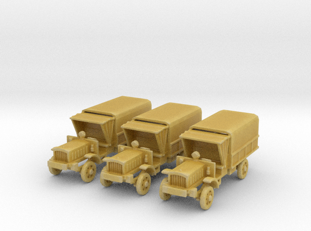1/200 WW1 light trucks (3) in Tan Fine Detail Plastic