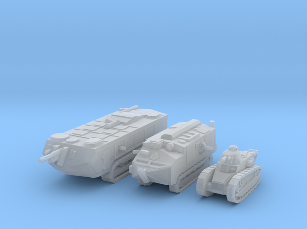 6mm WW1 French Tanks in Clear Ultra Fine Detail Plastic