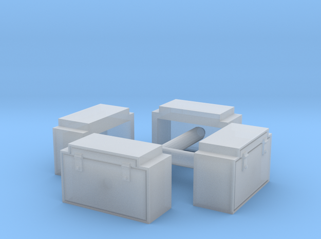 N Scale PRR 2 Latch Tool Box 4PK in Clear Ultra Fine Detail Plastic