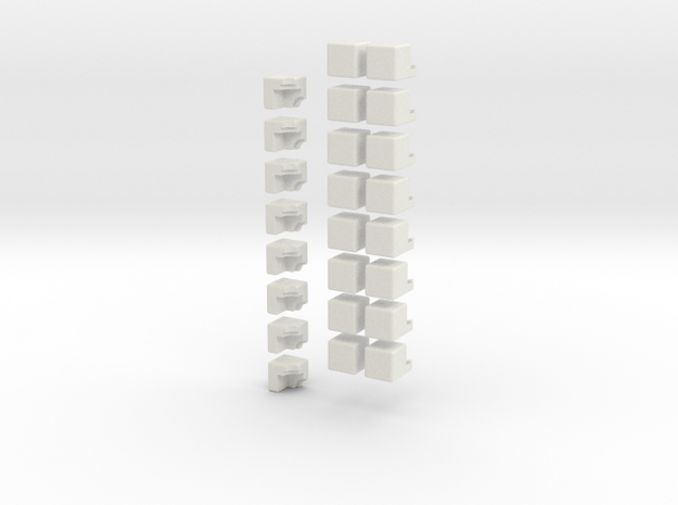2/3rds cross cube in White Natural Versatile Plastic