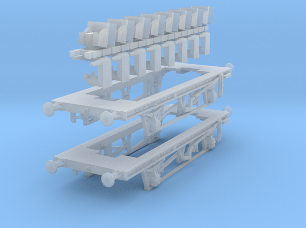 BR12ft WB 21ft6in OHS wagon chassis in Clear Ultra Fine Detail Plastic