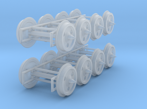 HO wheelsets HO scale 33 and 36 inch diameter in Clear Ultra Fine Detail Plastic