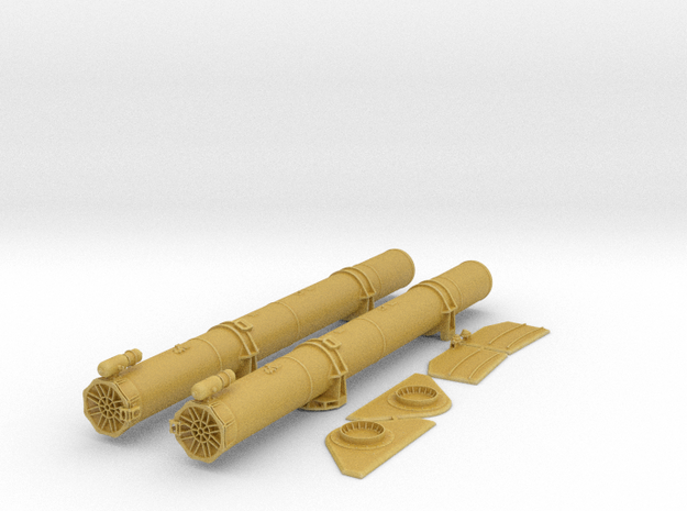 1/48 Aft Torpedo Tubes for PT Boats in Tan Fine Detail Plastic