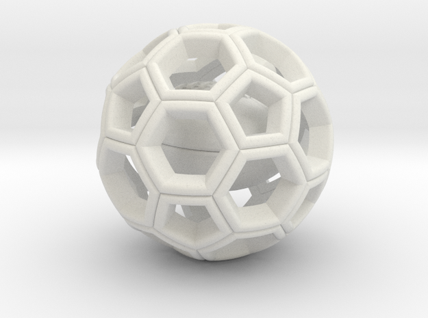 Soccer Ball  with American Football Inside #2 in White Natural Versatile Plastic