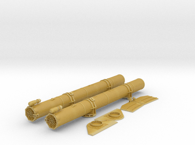 1/64 Torpedo Tubes for PT Boats, aft pair in Tan Fine Detail Plastic