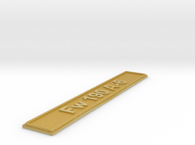 Nameplate Fw 190 A-6 in Tan Fine Detail Plastic