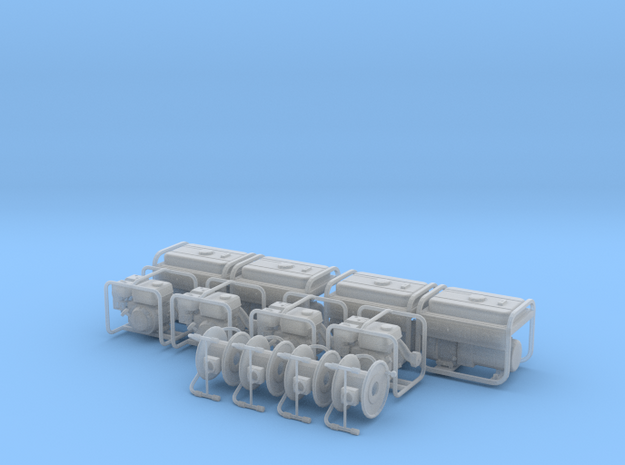 1/35 scale generators/pumps/cord reels in Clear Ultra Fine Detail Plastic