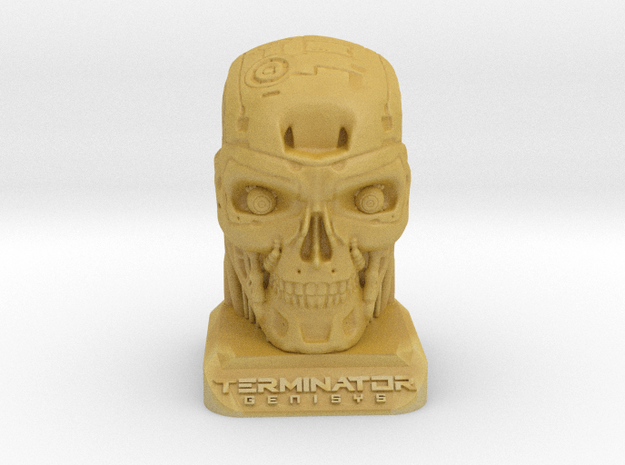 Small Desktop Decoration - T800 Skull in Tan Fine Detail Plastic
