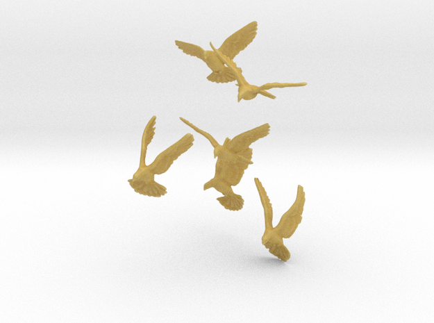 1/12 Doves for Diorama in Tan Fine Detail Plastic