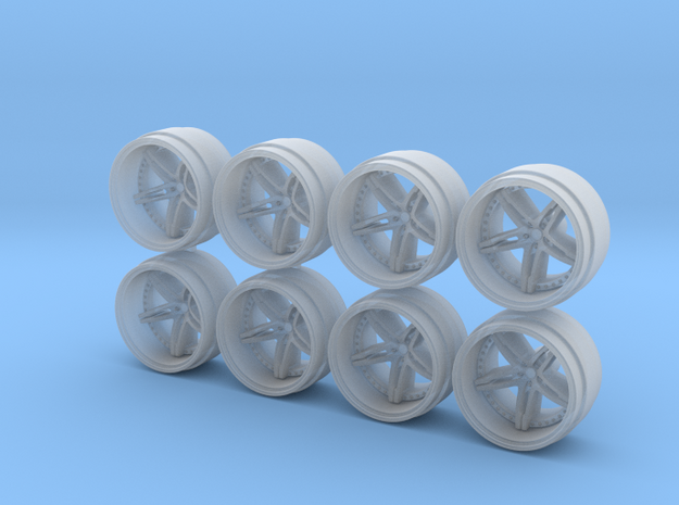SV10 9-0 Hot Wheels Rims in Clear Ultra Fine Detail Plastic