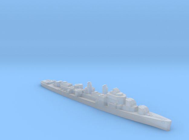USS Blue destroyer 1:3000 WW2 in Clear Ultra Fine Detail Plastic