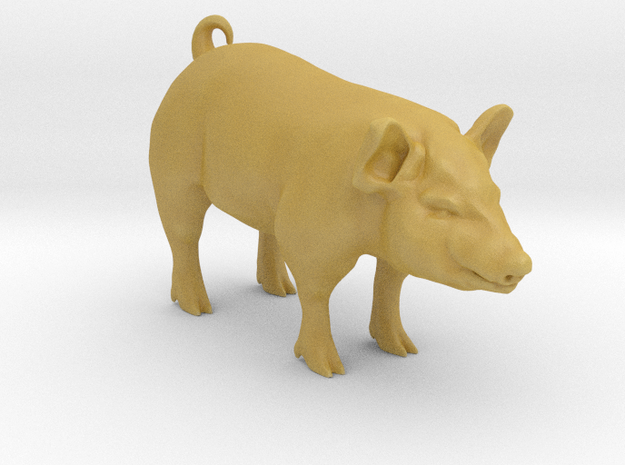 Plastic Pig v2 1:64-S 25mm in Tan Fine Detail Plastic