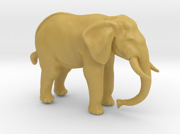 Plastic African Elephant v1 1:64-S 25mm in Tan Fine Detail Plastic