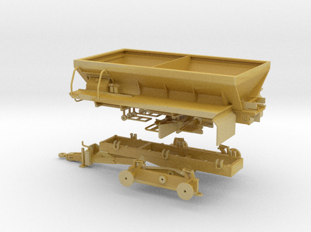 1/64 Green Pull-Type Spreader w/out Tarp or Wheels in Tan Fine Detail Plastic