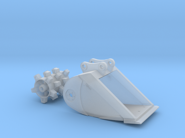 1:50 Felco Roller Bucket for Komatsu PC138 in Clear Ultra Fine Detail Plastic