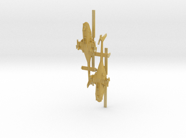 030I Modified Bell 222 Weapons Deployed Pair 1/270 in Tan Fine Detail Plastic