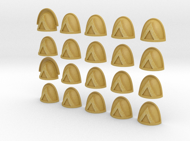 20 28mm Shoulder Pad Squad Marking Triangle in Tan Fine Detail Plastic