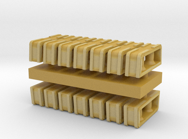 1:96 scale Rolling Bitts - Set of 12 in Tan Fine Detail Plastic