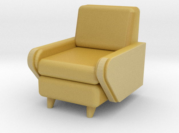 1:48 Moderne Club Chair in Tan Fine Detail Plastic