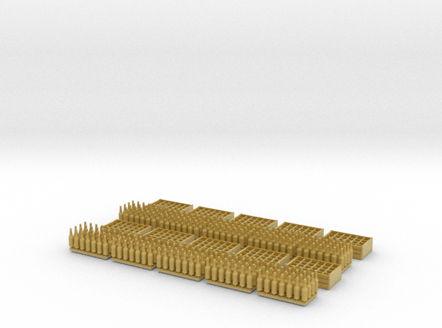 1:35 Bottles and Crates - 280 Bottles/10 crates in Tan Fine Detail Plastic