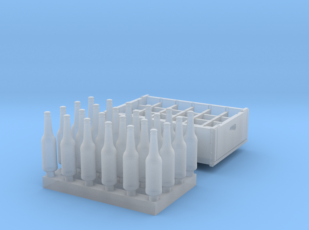   O  scale  - 24 bottles, 1 crate in Clear Ultra Fine Detail Plastic