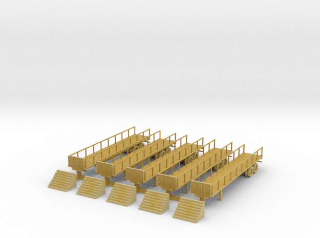 Flatbed 02 Reviewing Stand with Steps in Tan Fine Detail Plastic