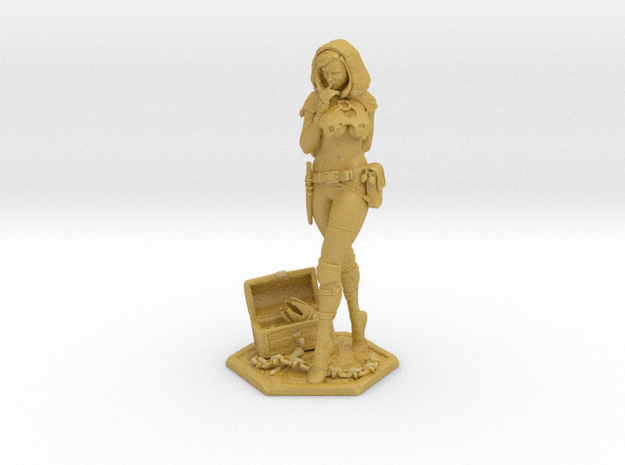 Female Thief 40mm Game Piece in Tan Fine Detail Plastic
