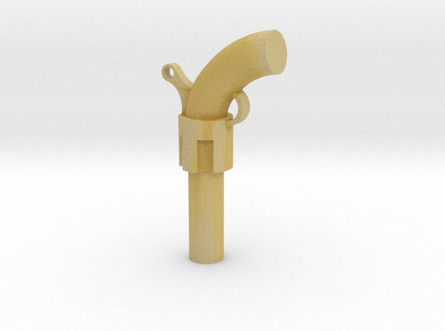Minimal old gun earing/pendant in Tan Fine Detail Plastic