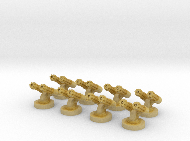 8 Double Gatlings for 6mm, 1/300 or 1/285 in Tan Fine Detail Plastic