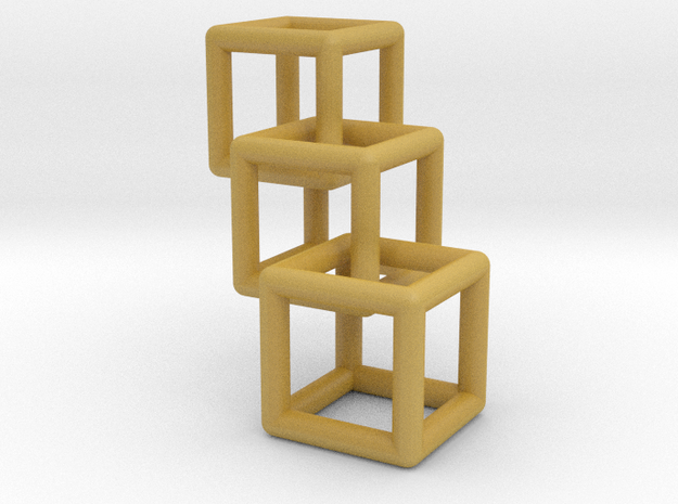 3D Cubes Pendant in Tan Fine Detail Plastic