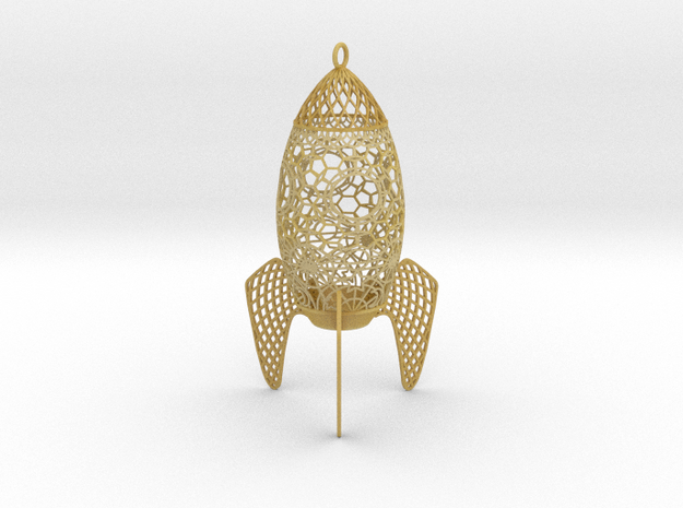Rocket Filigree Ornament in Tan Fine Detail Plastic