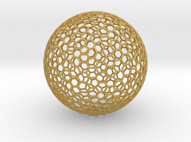 Goldberg Polyhedron 2 in Tan Fine Detail Plastic