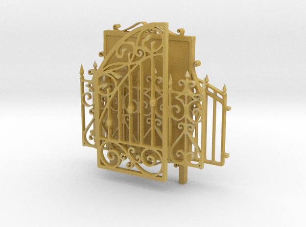 Iron fences and tableau in Tan Fine Detail Plastic