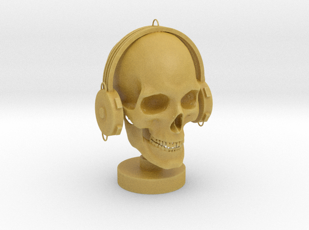 Skull DJ in Tan Fine Detail Plastic