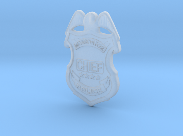 Police Chief Badge in Clear Ultra Fine Detail Plastic