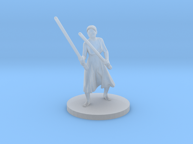 Irina with two lightsabers V2 in Clear Ultra Fine Detail Plastic