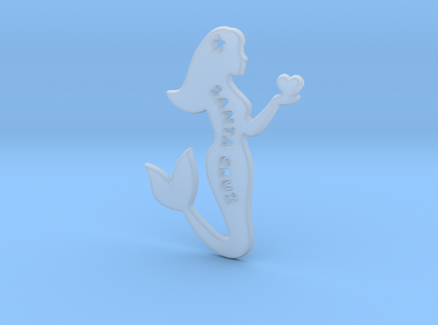 Santa Cruz Mermaid Pendant in Clear Ultra Fine Detail Plastic