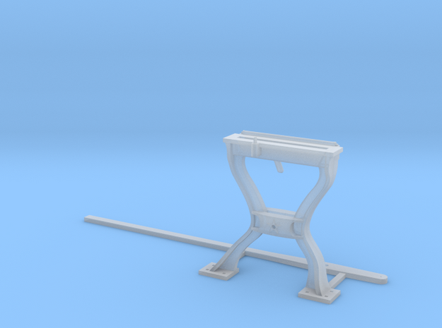 Harp Switch Stand - Flat top with 2 legs, O Scale in Clear Ultra Fine Detail Plastic
