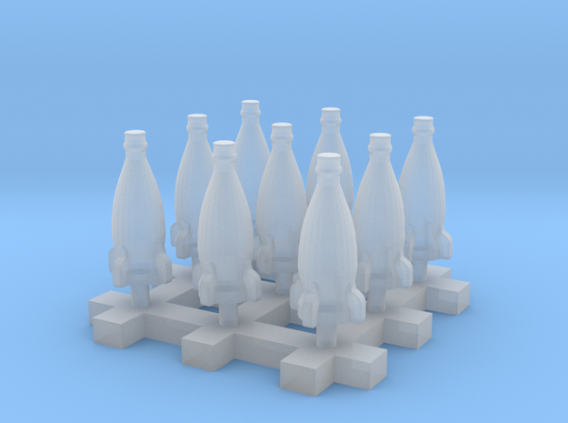 Rocket bottle 1:35 54mm scale 20cm 9pcs in Clear Ultra Fine Detail Plastic