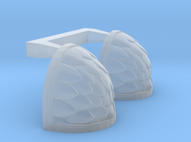 Scaled Shoulderpads in Clear Ultra Fine Detail Plastic