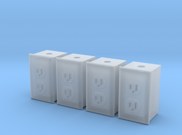 1/12 Dual Outlet, Qty 4 in Clear Ultra Fine Detail Plastic